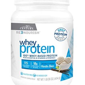 21st Century Renourish Wellness Protein Powder, Vanilla Bean, 1 Pound