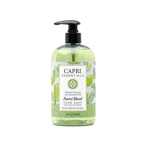 Capri Essentials Natural Hand Soap with Essential Oils Sweet Basil, 16 oz.