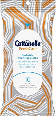 Cottonelle Fresh Care Flushable Cleansing Cloth Wipes, 10 Count