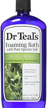 Dr Teal's Foaming Bath (Epsom Salt), Eucalyptus Spearmint, 34 Fluid Ounce