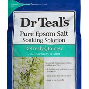 Dr. Teal's Epsom Salt Soaking Solution Refresh & Renew with Rosemary and Mint, 3 LB