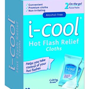 i-COOL Hot Flash Relief Cloths, 30 Count