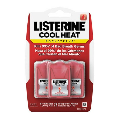 Listerine PocketPaks Breath Strips Cool Heat 72 EA