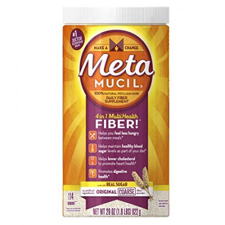 Metamucil Psyllium Fiber Supplement by Meta Original Coarse Sugar Powder 114 ...