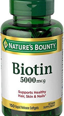 Nature's Bounty Biotin Vitamin Supplement Tablets, 5000mcg, 150 count