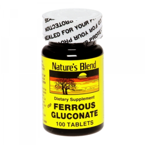 Ferrous Gluconate 100 Tabs by Natures Blend 5 grams (325 mg)