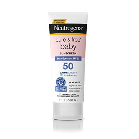 Neutrogena Pure & Free Baby Mineral Sunscreen Broad Spectrum SPF 50, 3 fl. oz.