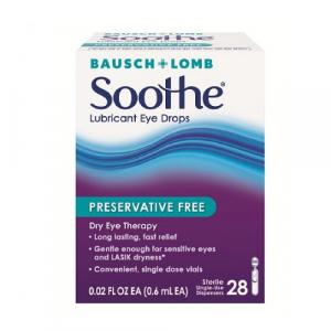 Soothe No Preservative Lubricant Eye Drops by Bausch e Lomb, 28 ct