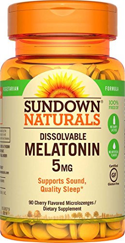 sundown Naturals Quick Dissolve Melatonin Dietary Supplement Cherry Flavor Microlozenges, 5mg, 90 count