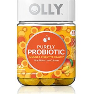 Olly Purely Probiotic Vitamin Dietary Supplement Gummie, Topical Mango, 50ct
