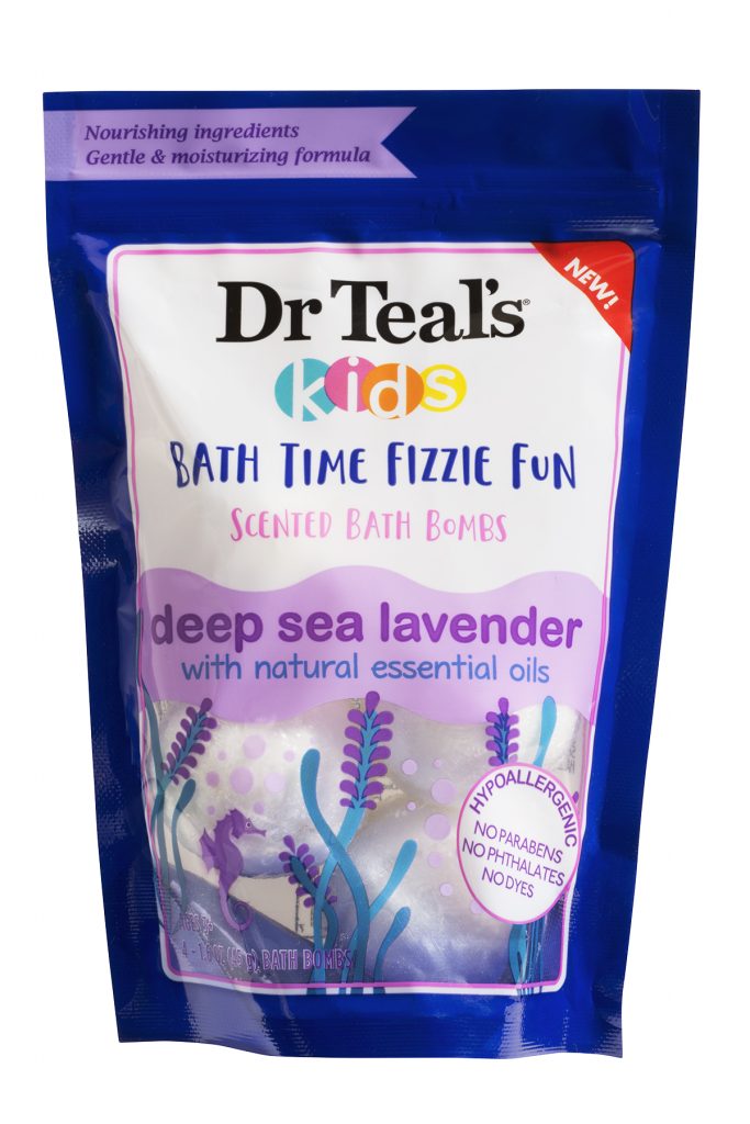 Dr Teal's Deep Sea Lavendar Kids Bath Fizzies, 4 Bath Bombs, 1.6 oz