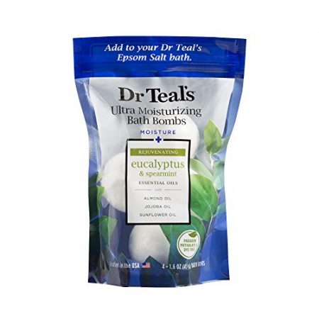 Dr Teal's Ultra Moisturizing Bath Bombs, Eucalyptus, 4 Bath Bombs, 1.6oz