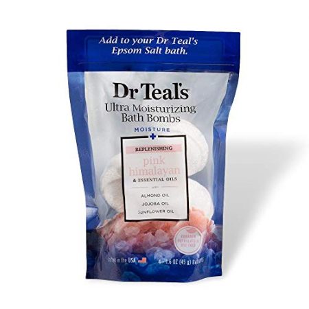 Dr Teal's Ultra Moisturizing Bath Bombs, Pink Himalayan, 4 Bath Bombs, 1.6oz
