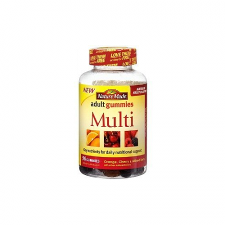 Nature Made Multi Adult Gummies, Orange, Cherry & Mixed Berry with Other Natural Flavors 90 Count