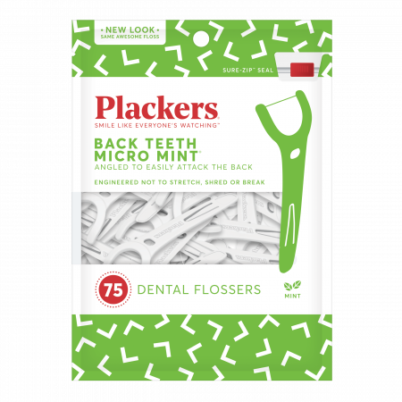 PLACKERS FLOSSERS BACK TEETH MINT 75 CT