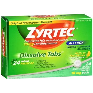 Zyrtec 24 Hour Allergy Dissolve Tabs Citrus Flavor - 24 TB