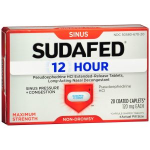 Sudafed 12 Hour Sinus Pressure + Congestion Coated Caplets - 20 CP