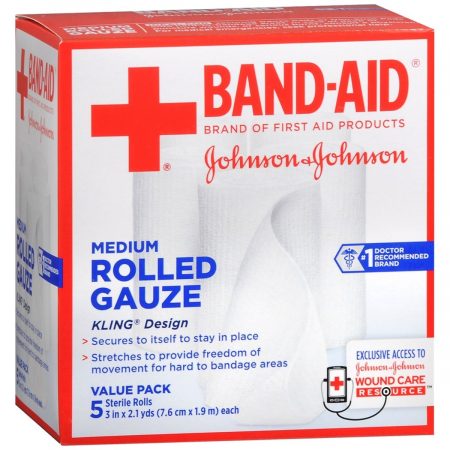 BAND-AID Rolled Gauze Medium - 10.5 YD