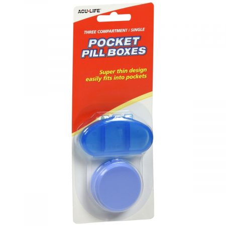 Acu-Life Three Compartment/Single Pocket Pill Boxes - 2 EA