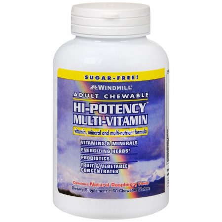 Windmill Adult Chewable Hi-Potency Multi-Vitamin Wafers Natural Raspberry Flavor - 60 EA