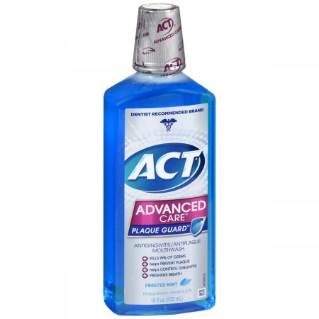 Act Advanced Care Plaque Guard Antigingivitis/Antiplaque Mouthwash Frosted Mint - 18 OZ
