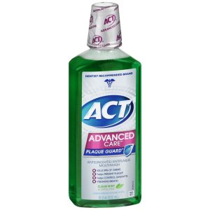 Act Advanced Care Plaque Guard Antigingivitis/Antiplaque Mouthwash Clean Mint - 18 OZ
