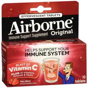 Airborne Original Immune Support Supplement Effervescent Tablets Very Berry - 10 TB