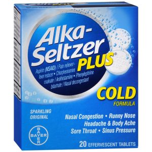 Alka-Seltzer Plus Cold Formula Effervescent Tablets Sparkling Original - 20 TB