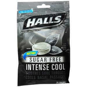 Halls Oral Anesthetic Drops Sugar Free Intense Cool - 25 EA