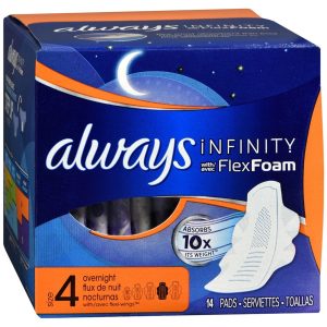 Always Infinity Pads with Flexi-Wings Size 4 Overnight - 14 EA