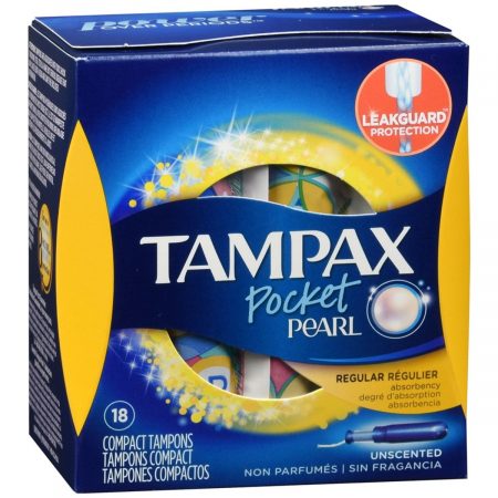Tampax Pocket Pearl Compact Tampons Regular Absorbency Unscented - 18 EA