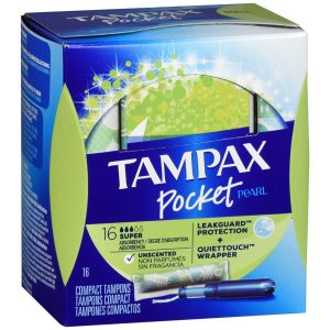 Tampax Pocket Pearl Compact Tampons Super Absorbency Unscented - 18 EA