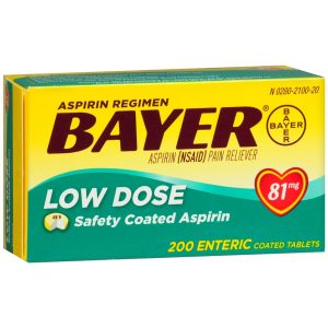 Bayer Low Dose Safety Coated Aspirin 81 mg Tablets - 200 TB