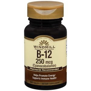 Windmill B-12 250 mcg (Cyanocobalamin) Tablets - 100 TB