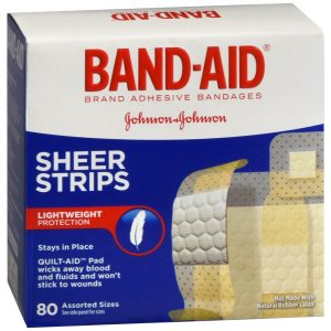 BAND-AID Sheer Strips Bandages Assorted Sizes - 80 EA