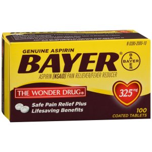 Bayer Aspirin 325 mg Coated Tablets - 100 TB