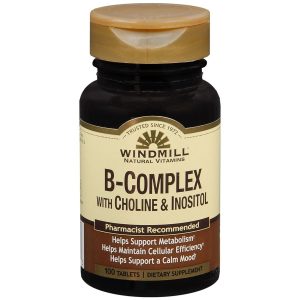 Windmill B-Complex with Choline & Inositol Tablets - 100 TB