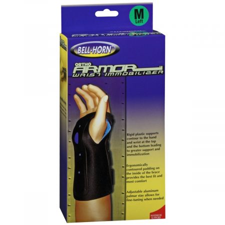 Bell-Horn OrthoArmor Wrist Immobilizer Black Medium Left - 1 EA