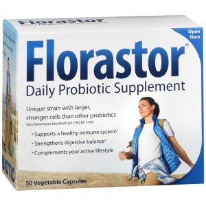 Florastor Daily Probiotic Supplement Vegetable Capsules - 50 CP