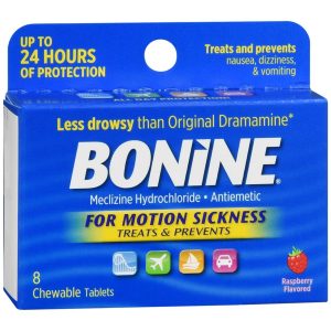 Bonine Motion Sickness Chewable Tablets Raspberry Flavored - 8 TB