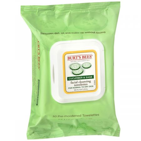 Burt's Bees Facial Cleansing Towelettes Cucumber & Sage - 30 EA