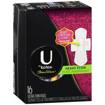 U by Kotex CleanWear Ultra Thin Pads Heavy Flow - 16 EA