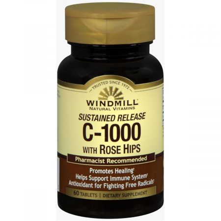 Windmill Vitamin C-1000 Tablets With Rose Hips Sustained Release - 60 TB
