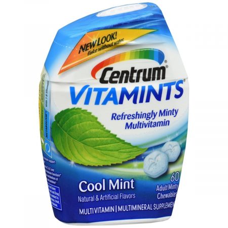 Centrum VitaMints Multivitamin/Multimineral Supplement Adult Chewables Cool Mint - 60 EA