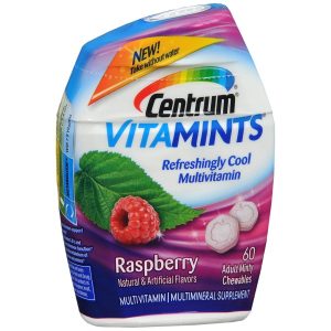 Centrum Vitamints Multivitamin Supplement Adult Minty Chewables Raspberry - 60 EA