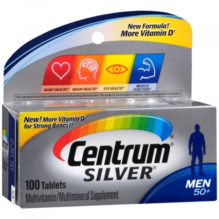 Centrum Silver Men 50+ Multivitamin/Multimineral Supplement Tablets - 100 TB