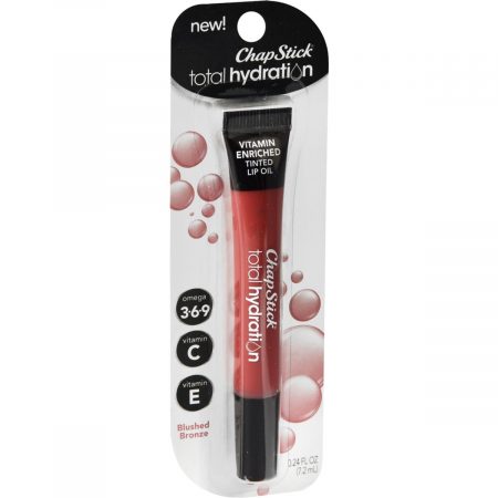 ChapStick Total Hydration Vitamin Enriched Tinted Lip Oil Blushed Bronze - 0.24 OZ