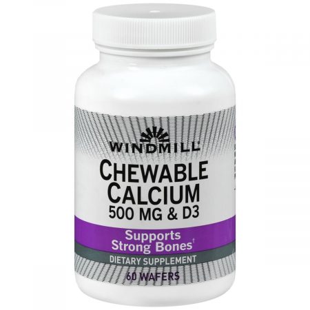 Windmill Chewable Calcium 500 mg & D3 Wafers - 60 TB