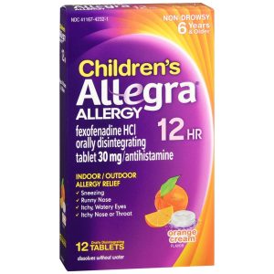 Allegra Children's Allergy 12 Hr Orally Disintegrating Tablets Orange Cream Flavor - 12 TB