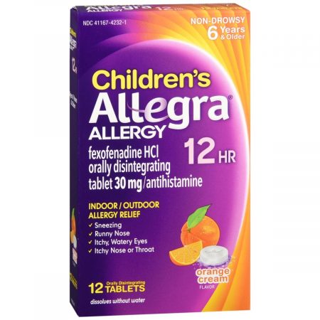 Allegra Children's Allergy 12 Hr Orally Disintegrating Tablets Orange Cream Flavor - 12 TB